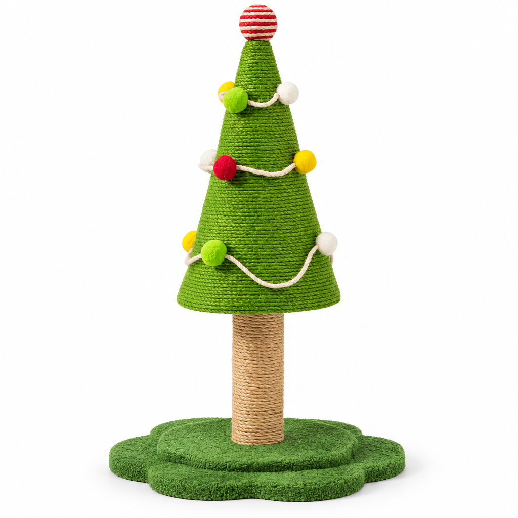 PLUS Christmas tree cat scratcher, front view #pack