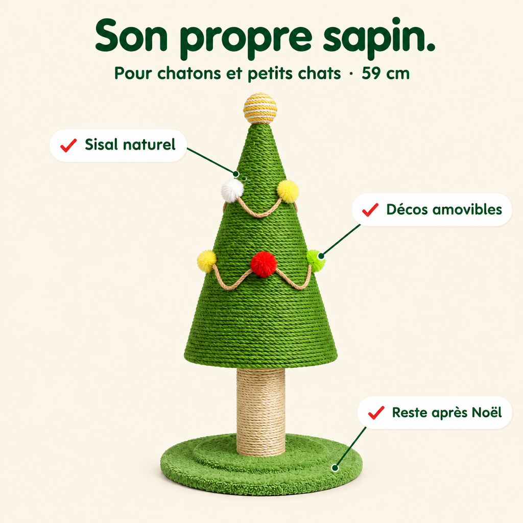 Sapin griffoir Standard, 59 cm, sisal naturel #fr #std